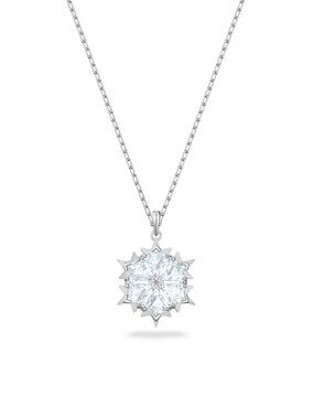 Swarovski Magic Pendant, Snowflake, White, Rhodium Plated